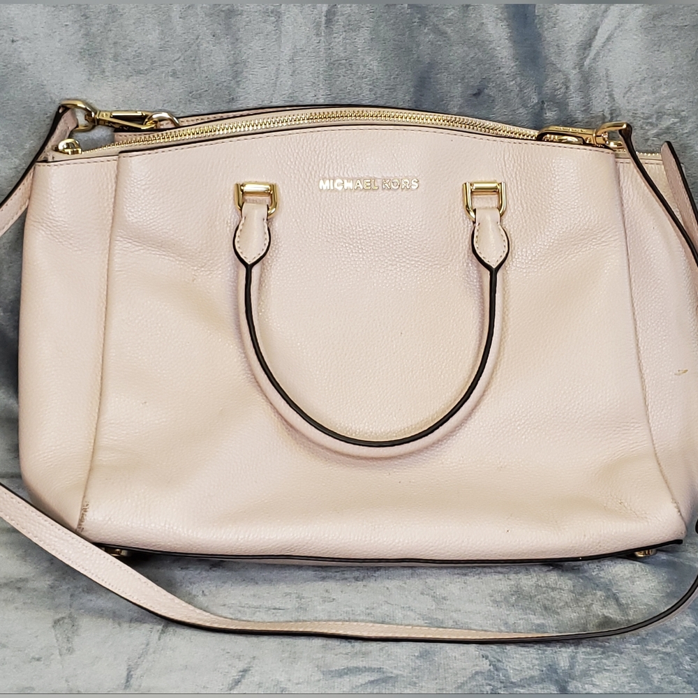 Light Pink Textured Satchel | Michael Kors